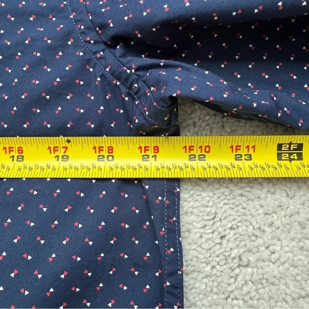 J. Crew Men Flex Washed Navy Blue Long Sleeve Button Up Shirt Sz L
